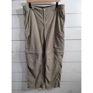 Columbia Men Nylon Convertible Hiking Pants Size 38 x 30 Beige Outdoor Nice